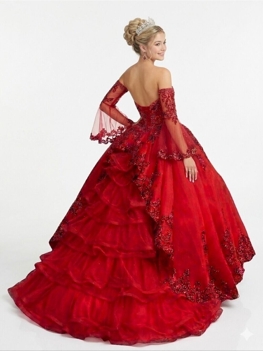 Vizcaya by Morilee Lace Quince Dress 89255 Size 6, Sealed in Bag, Fast Ship, Red